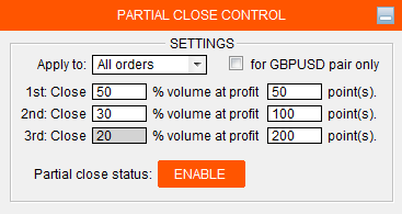 Auto Trade Driver - Partial Close Control