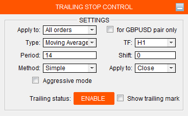 Auto Trade Driver - Trailing Stop Control
