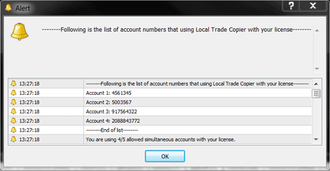 Using accounts list Smiley icon