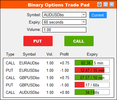 Binary Options Panel