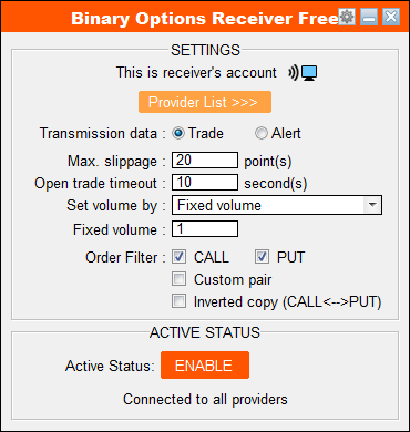 Binary Options Receiver Free