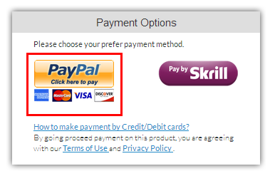 Pay by Credit/Debit cards via Paypal