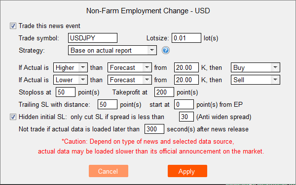 Forex News Trader - Base on report