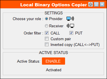 Local binary options copier provider